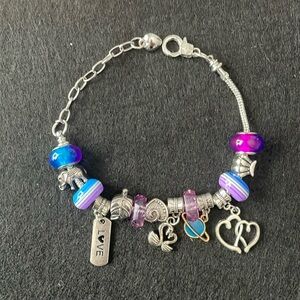 handmade snake chain charm bracelet